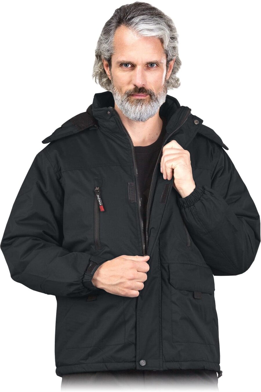 Zimná pracovná bunda s kapucňou NORWAY BLACK