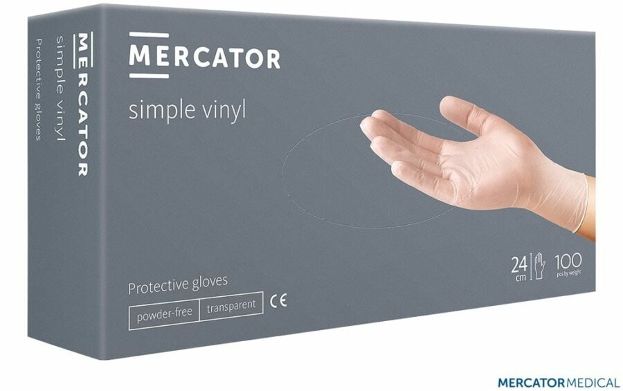 Jednorázové Vinylové rukavice 100ks MERCATOR nepúdrované