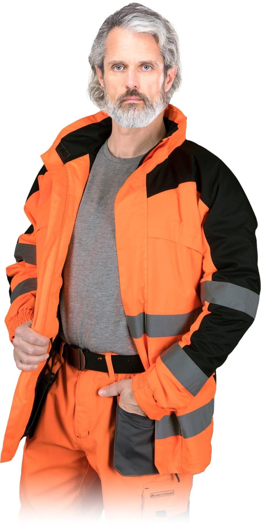 Reflexná zateplená pracovná bunda s kapucňou TORTON ORANGE