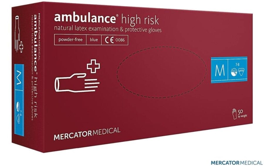 Diagnostické latexové rukavice 50ks MERCATOR Ambulance® High Risk nepúdrované
