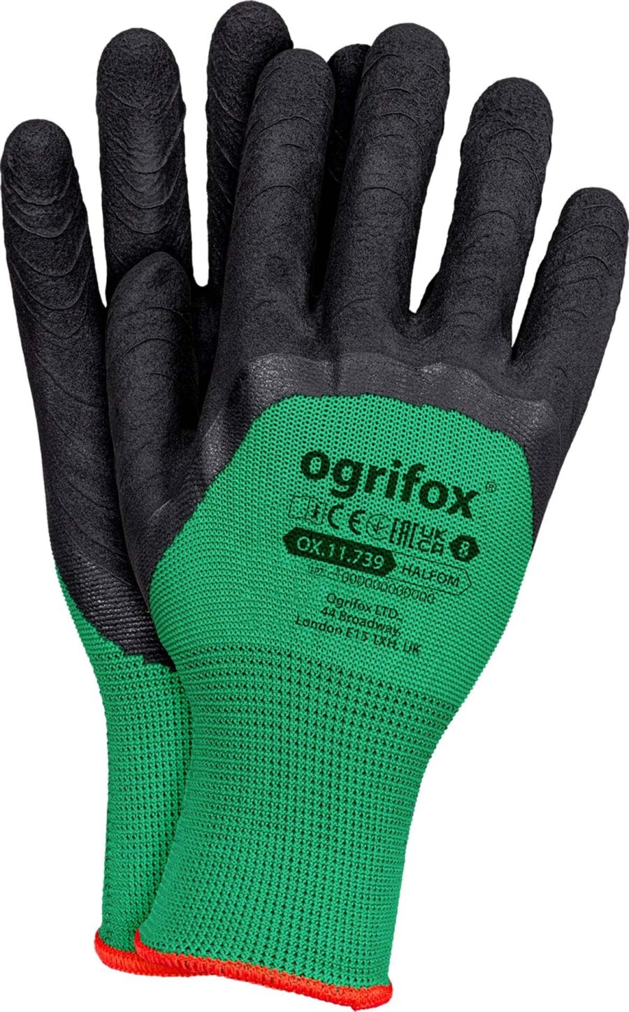 Pracovné rukavice máčané v latexe FOAM OX GREEN