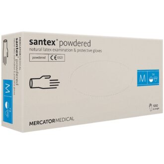 Diagnostické latexové rukavice 100ks MERCATOR Santex® púdrované s textúrou