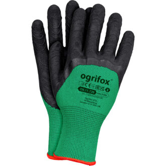 Pracovné rukavice máčané v latexe FOAM OX GREEN